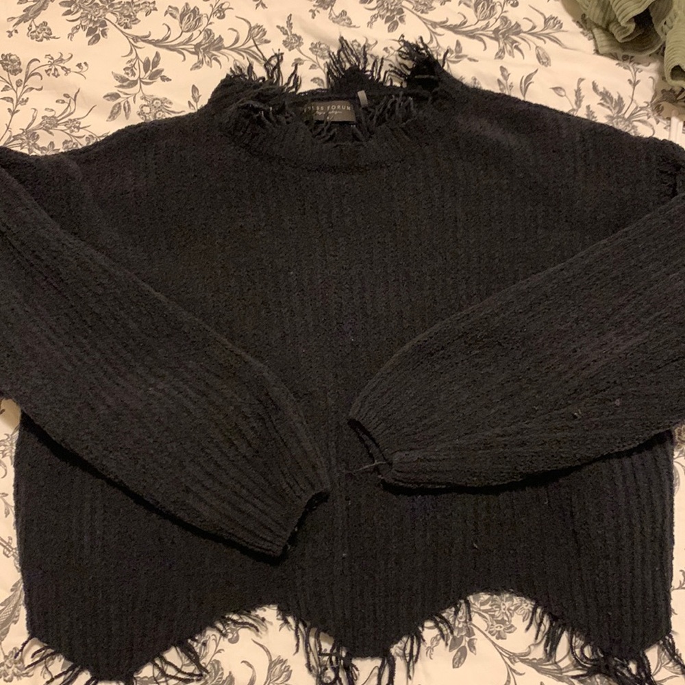 Cropped black sweater